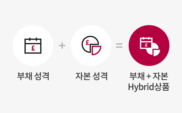 부채 성격 + 자본 성격 = 부채 + 자본 Hybrid상품